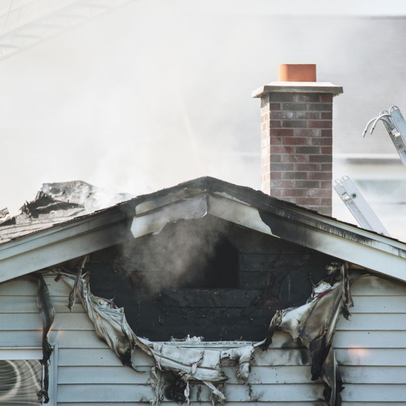 smoke damaged attic