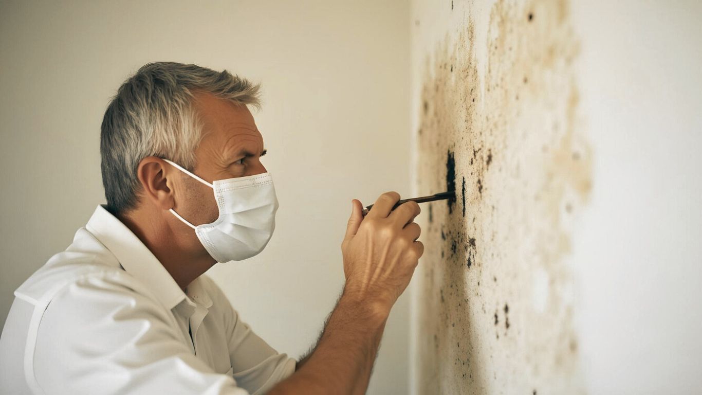 Mold inspection expert doing regular mold inspection Mold inspection expert doing regular mold inspection