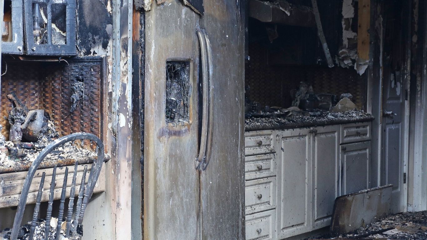 Streamlining Insurance Claims via Fire Damage Restoration in West Palm Beach, FL Fire-damaged kitchen requiring fire damage restoration in West Palm Beach, FL.