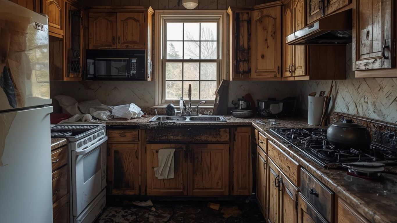 Fire Damage Restoration That Helps You Move Forward Faster Smoke-stained kitchen requiring professional fire damage restoration after a residential fire.